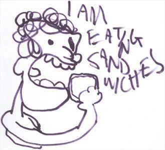 i am eating sandwiches